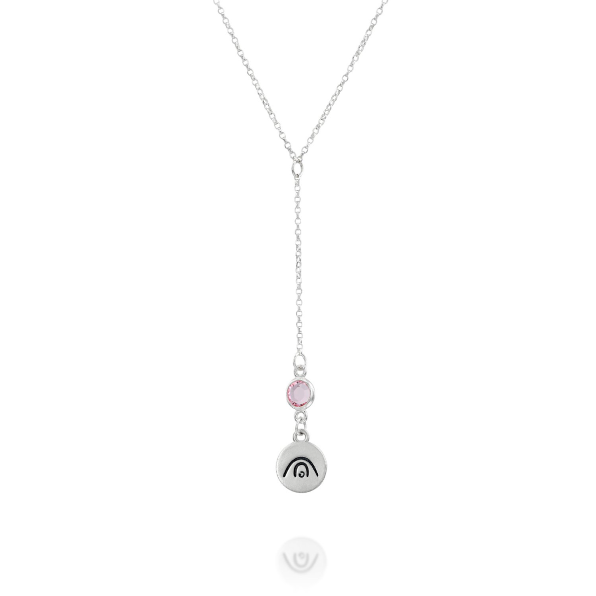 BE CREATIVE - Tail Sterling Silver Necklace with orange Crystal