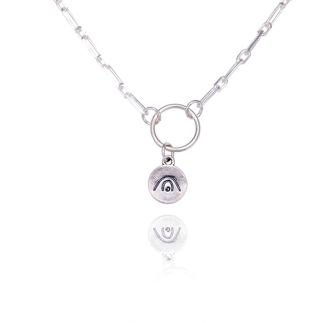 Be Creative - Yoga Pose & Mantra Sterling Silver Bold Link Necklace