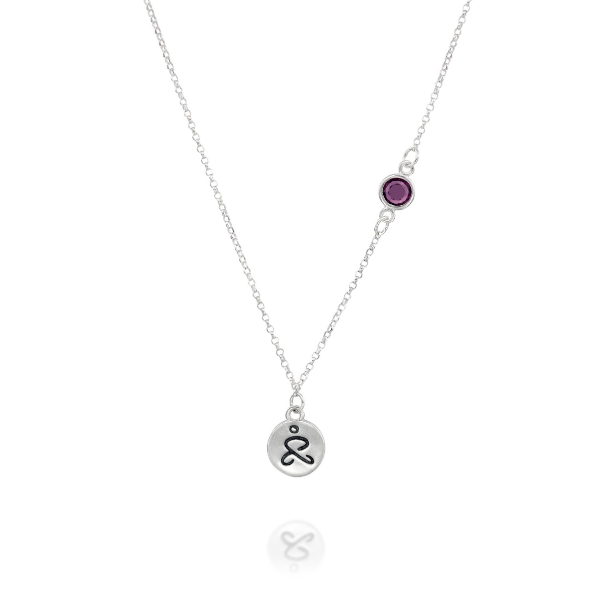 JUST BE - Sterling Silver Necklace with a purple Crystal