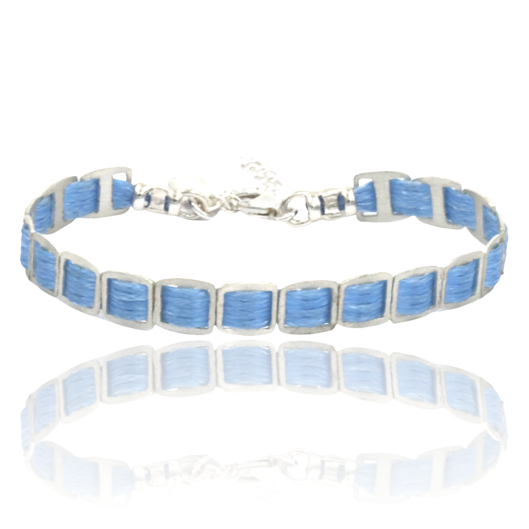 Be free - Blue Woven Sterling Silver Bracelet