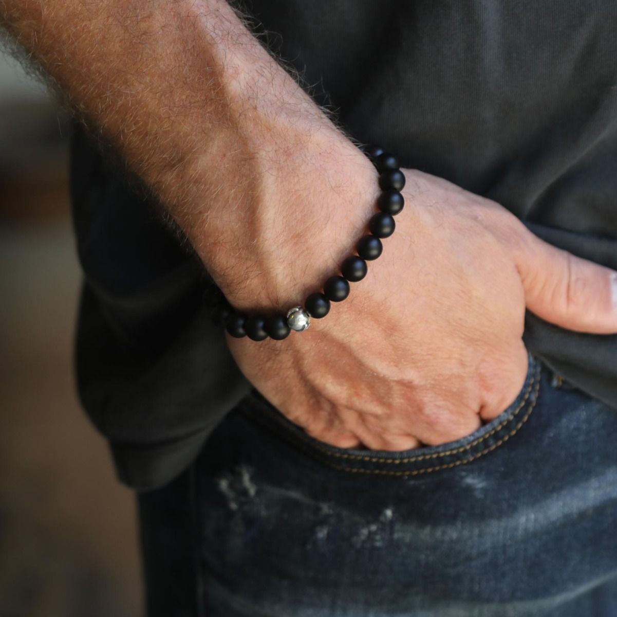 Black Onyx Men Bracelet