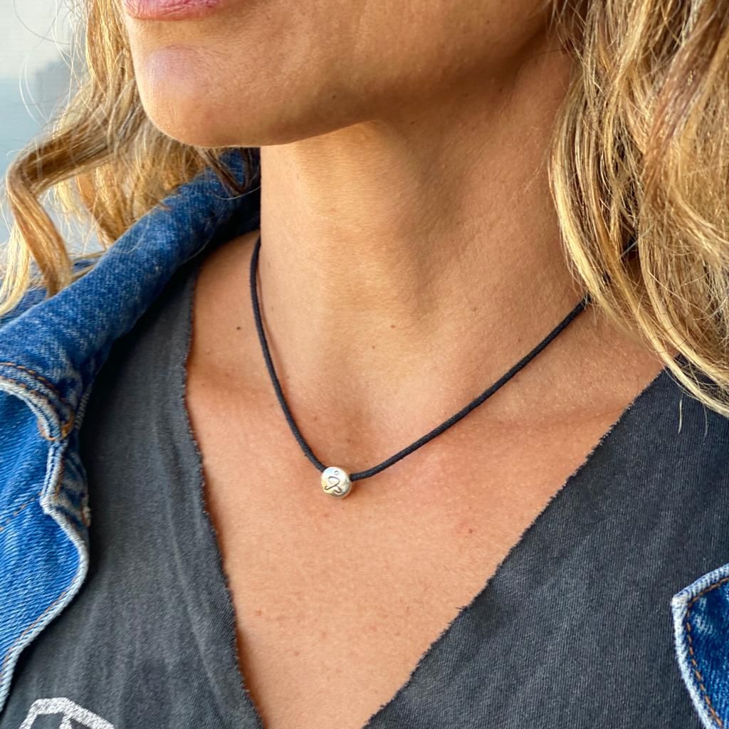 Just Be Black Cord with Sterling Silver Pendant