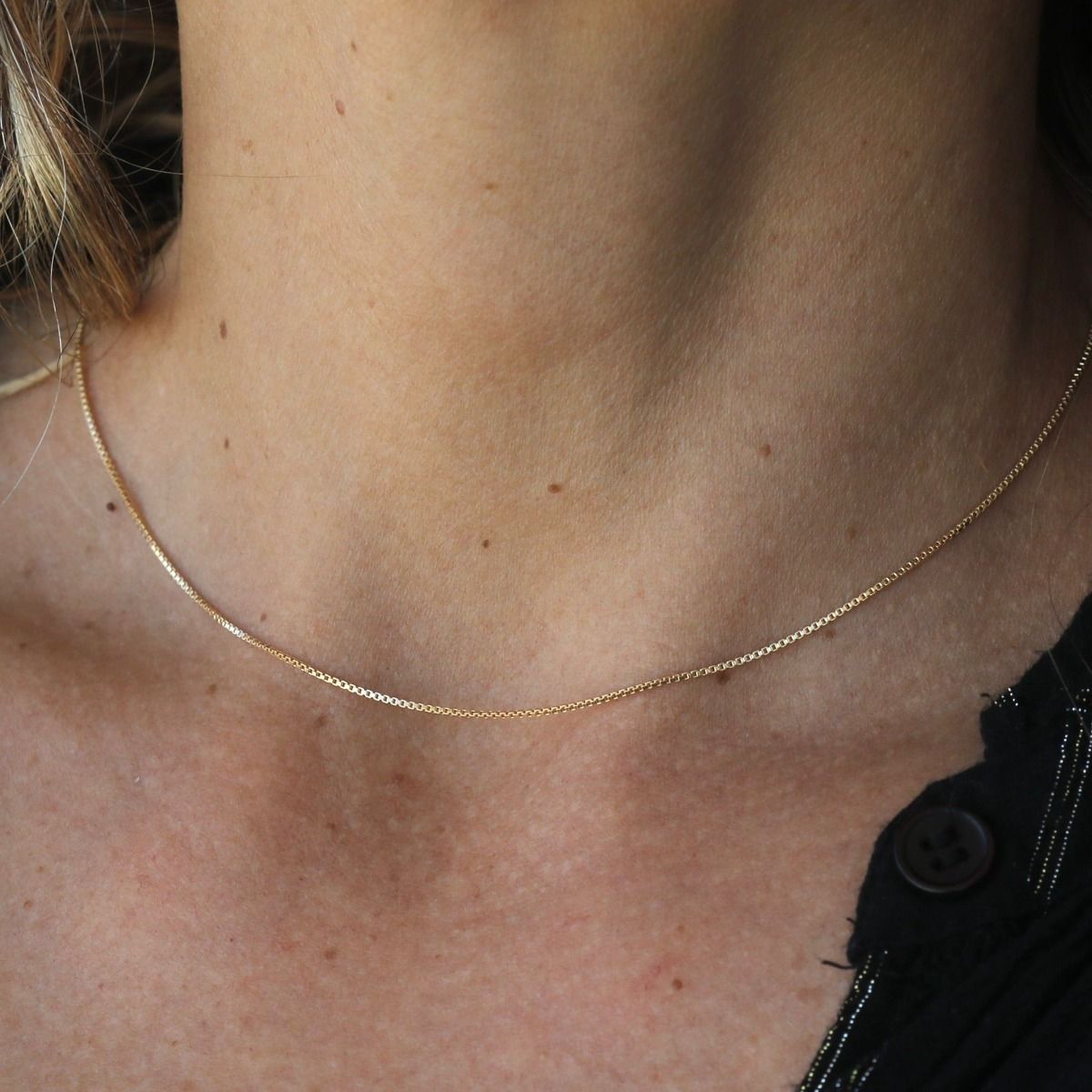 18K Gold Plated Box Necklace