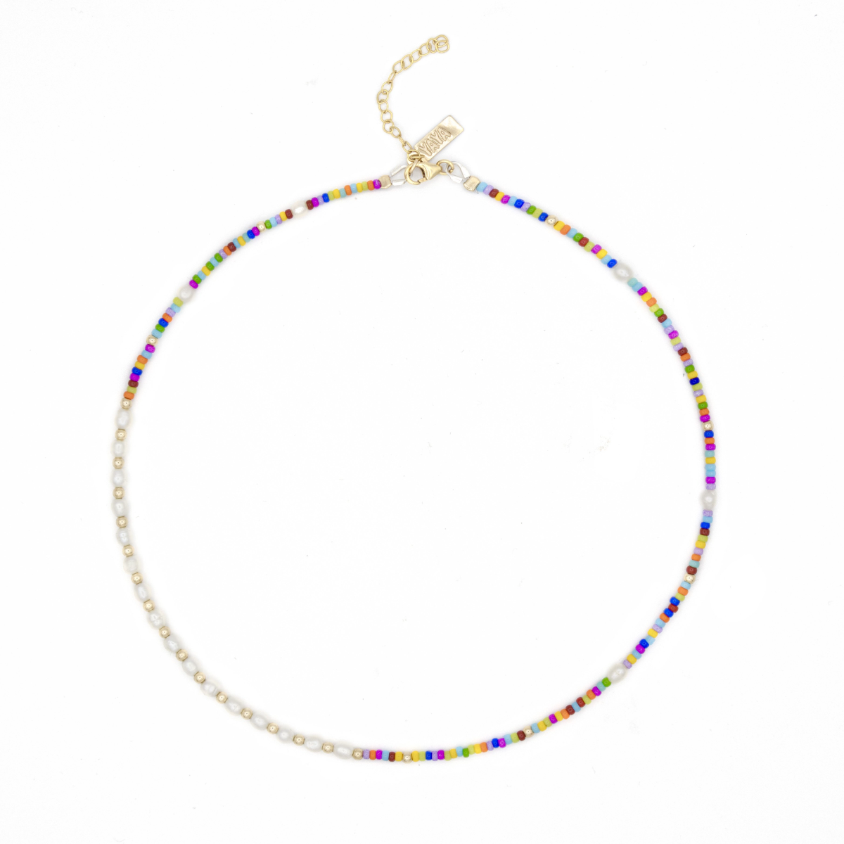 Half and half pearls & colorful beads Necklace