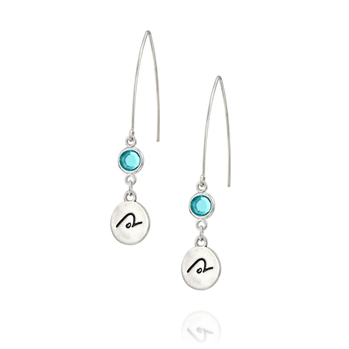 BE PURE -  Sterling Silver Earrings with light blue Crystal