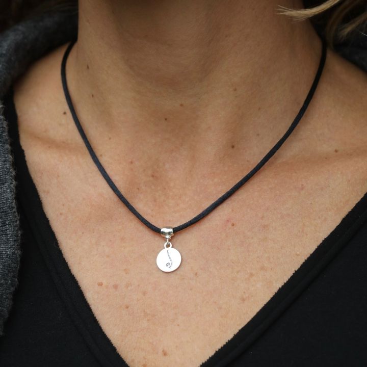 Be Free Black Satin Cord with Sterling Silver Pendant