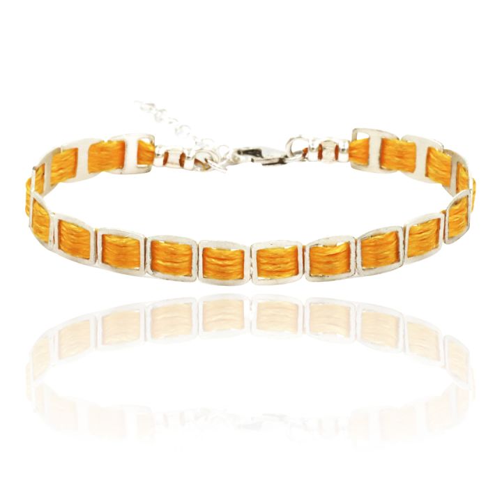 Be brave - Yellow Woven Sterling Silver Bracelet