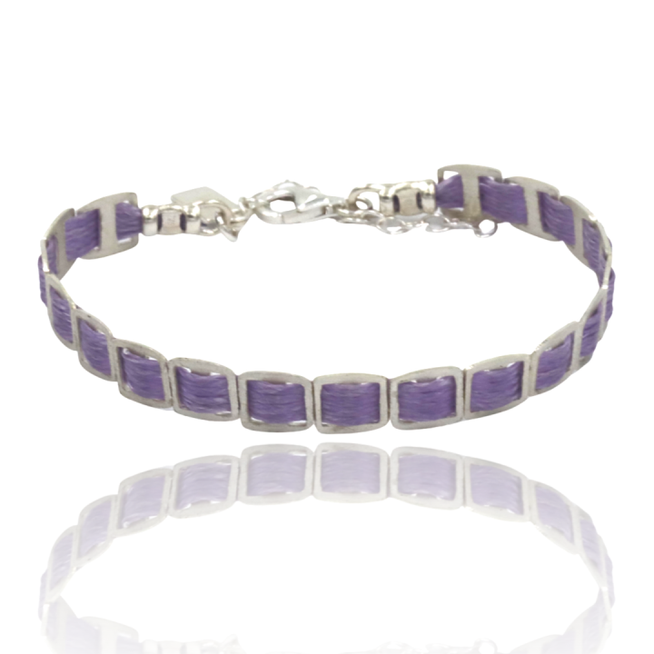 Just be - Purple Woven Sterling Silver Bracelet