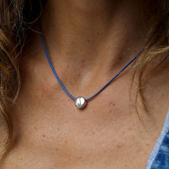 BE FREE - Blue Italian Cord with Sterling Silver Pendant