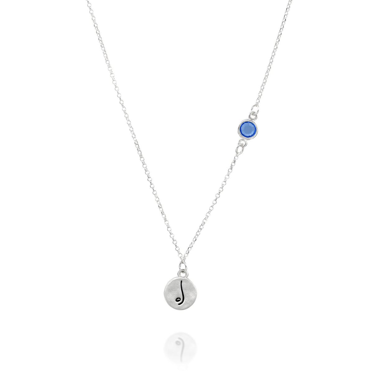 BE FREE - Sterling Silver Necklace with blue Crystal