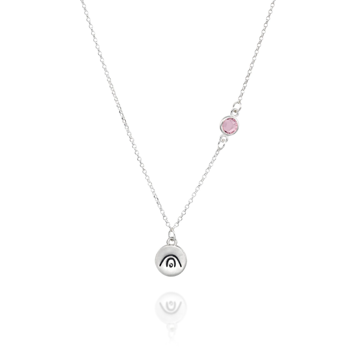 BE CREATIVE - Sterling Silver Necklace with orange Crystal