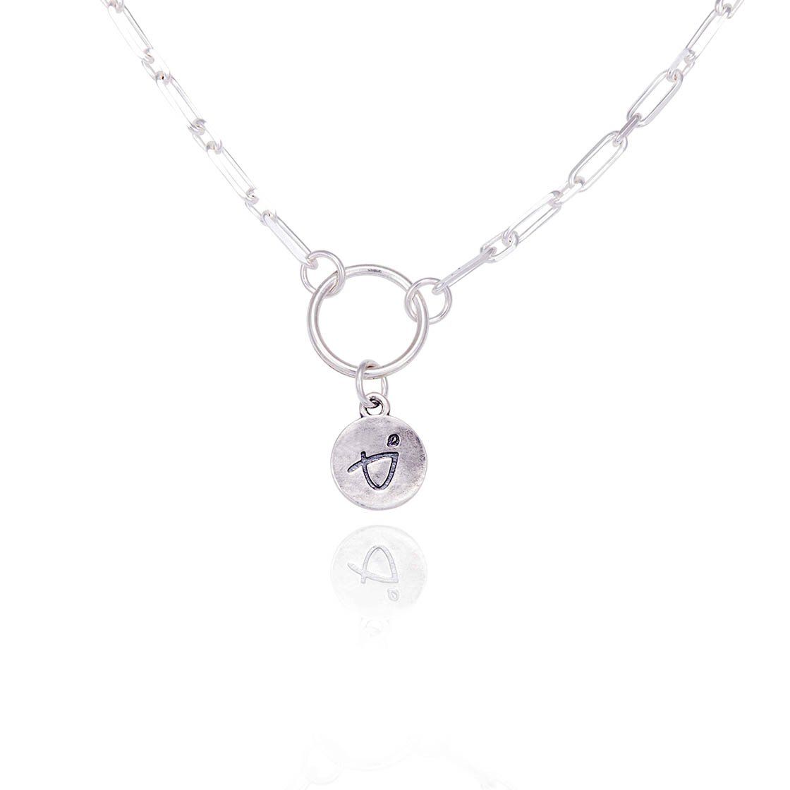 Be Brave - Yoga Pose & Mantra Sterling Silver Bold Link Necklace