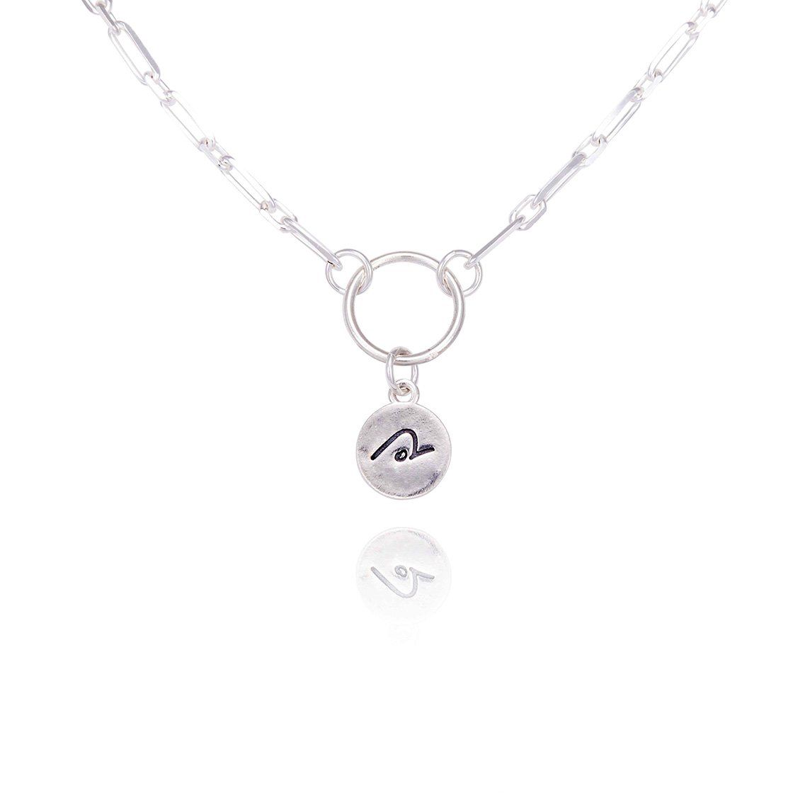 Be Pure - Yoga Pose & Mantra Sterling Silver Bold Link Necklace