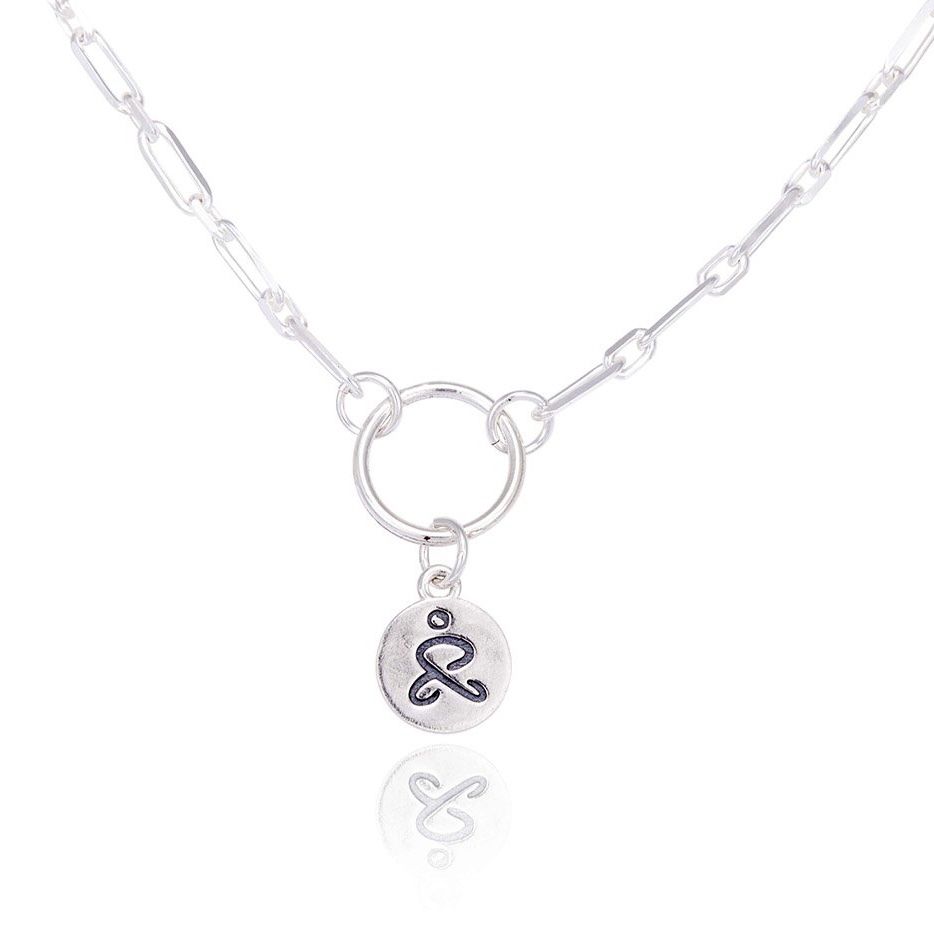 Just Be - Yoga Pose & Mantra Sterling Silver Bold Link Necklace