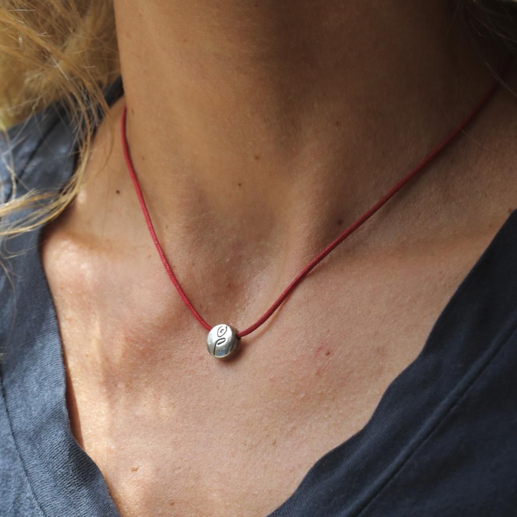 Be Strong Red Cord with Sterling Silver Pendant