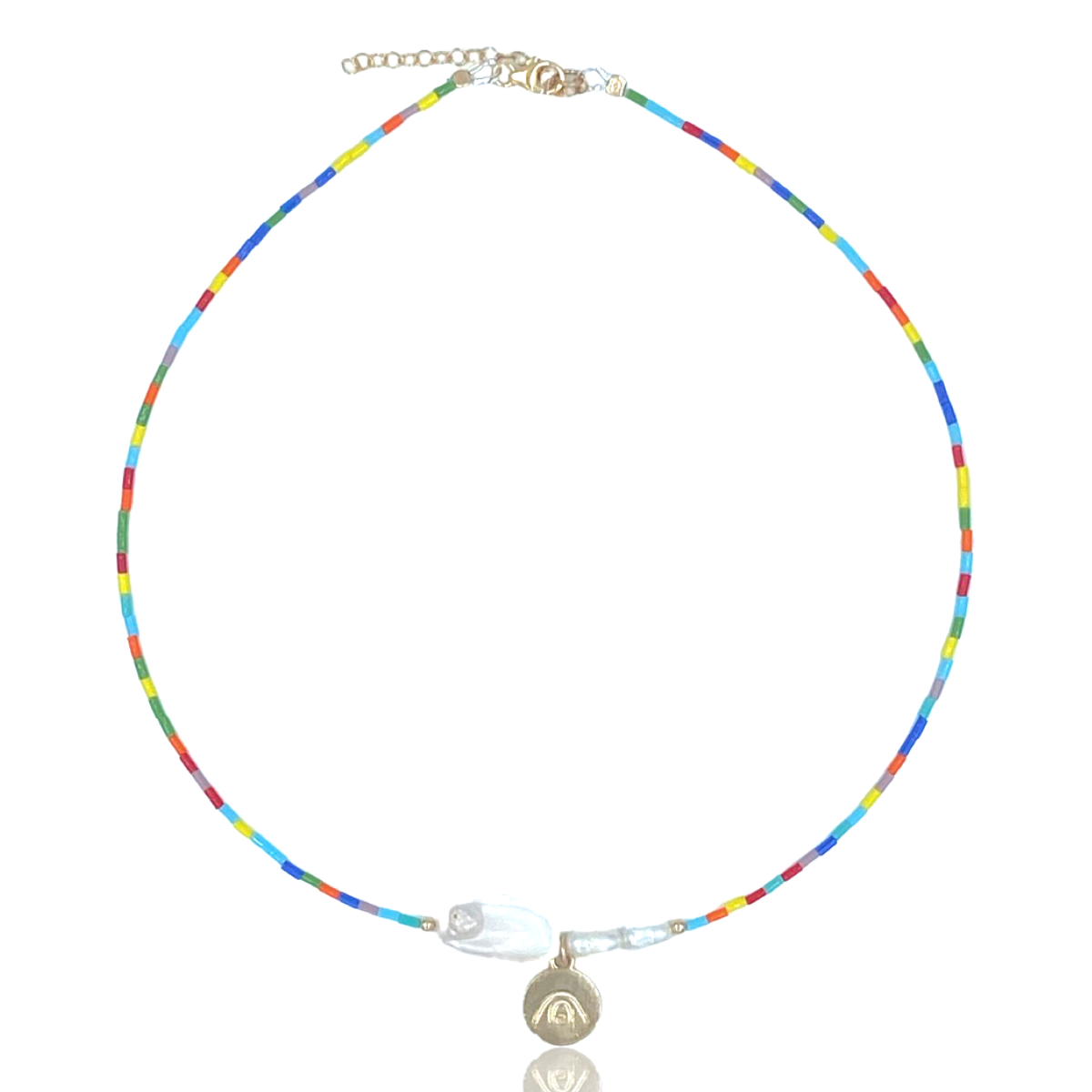 BE CREATIVE -  14K Gold vermeil pendant with baroque pearl necklace