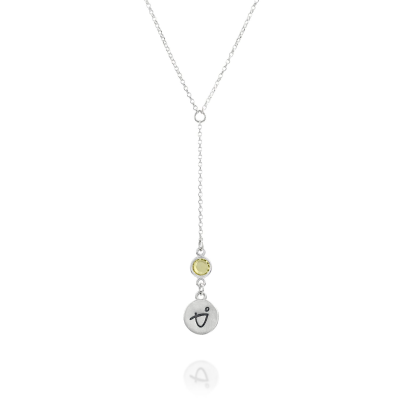BE BRAVE - Tail Sterling Silver Necklace with yellow Crystal