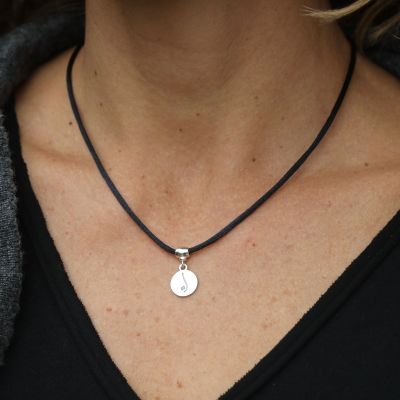 Be Free Black Satin Cord with Sterling Silver Pendant