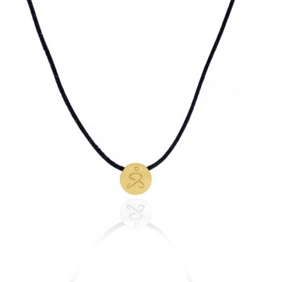Just Be Black Cord with 14K Gold Vermeil Pendant