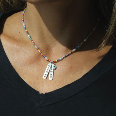 Be Personalized Colorful Beads and Pearl Necklace 