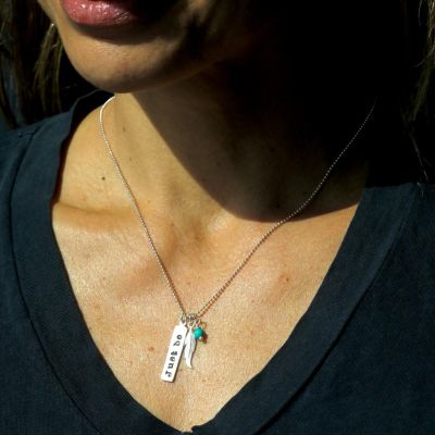 Be Personalized Yoga Necklace in Sterling Silver