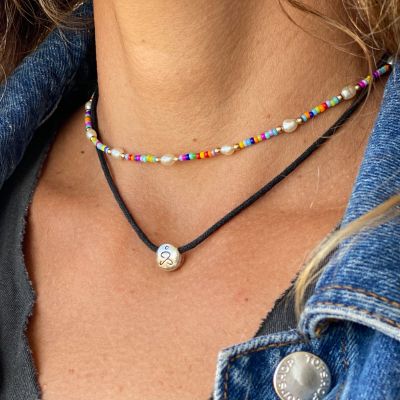 Just Be Black Cord with Sterling Silver Pendant