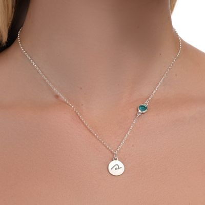 BE PURE - Sterling Silver Necklace with light blue Crystal