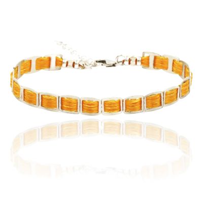 Be brave - Yellow Woven Sterling Silver Bracelet