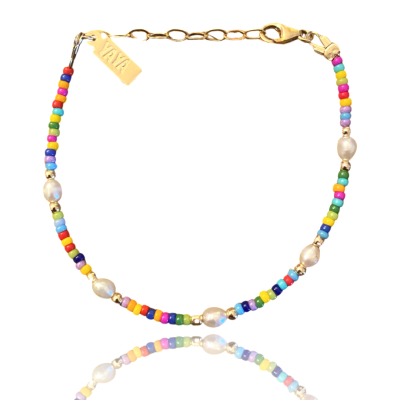 Colorful beads and Pearl Bracelet