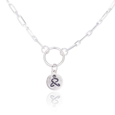 Just Be - Yoga Pose & Mantra Sterling Silver Bold Link Necklace