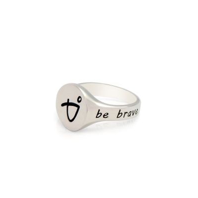 Boat pose Ring (sterling silver) - BE BRAVE - Solar Plexus Chakra