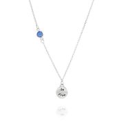BE FREE - Sterling Silver Necklace with blue Crystal