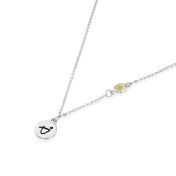 BE BRAVE - Sterling Silver Necklace with yellow Crystal