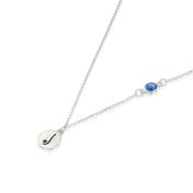 BE FREE - Sterling Silver Necklace with blue Crystal