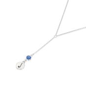 BE FREE - Tail Sterling Silver Necklace with blue Crystal