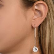 BE PURE -  Tail Sterling Silver Earrings with light blue Crystal