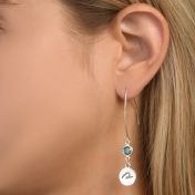 BE PURE -  Sterling Silver Earrings with light blue Crystal