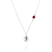 BE STRONG - Sterling Silver Necklace with red Crystal