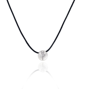 Be Strong Black Cord with Sterling Silver Pendant