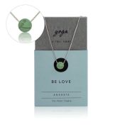Be Love - Sterling Silver Box Chain Necklace with green Pendant