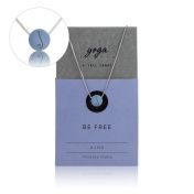 Be Free - Sterling Silver Box Chain Necklace with Blue Pendant