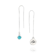 BE PURE -  Tail Sterling Silver Earrings with light blue Crystal