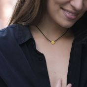 BE CREATIVE - Black Cord with 14K Gold Vermeil Pendant
