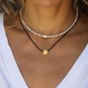 BE FREE - Black Cord with 14K Gold Vermeil Pendant