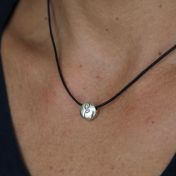 Be Strong with a diamond Black Cord with Sterling Silver Pendant