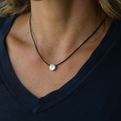 Be Strong with a diamond Black Cord with Sterling Silver Pendant