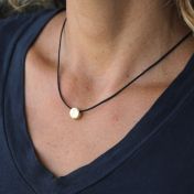 Be Strong 14K Gold Vermeil Pendant with a diamond on Black Cord 