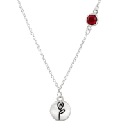 BE STRONG - Sterling Silver Necklace with red Crystal