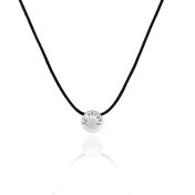 Be Strong with a diamond Black Cord with Sterling Silver Pendant