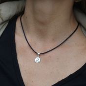 Just Be Black Satin Cord with Sterling Silver Pendant